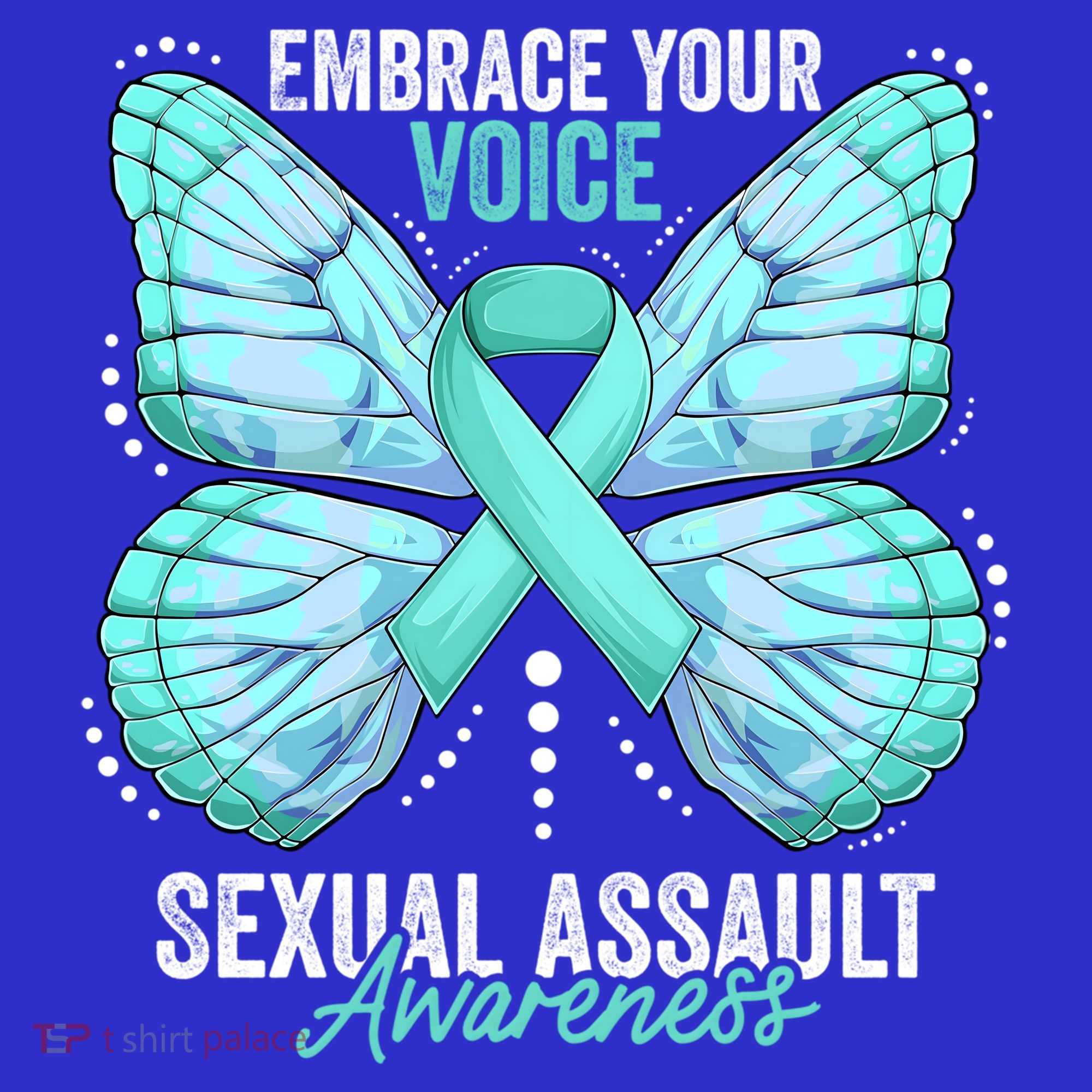 Sexual Assault Awareness Month Butterfly Teal Ribbon Gift Women's Tank Top