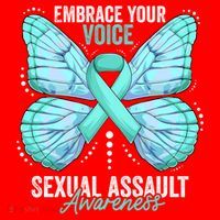 Sexual Assault Awareness Month Butterfly Teal Ribbon Gift Santa Hat thumb 1