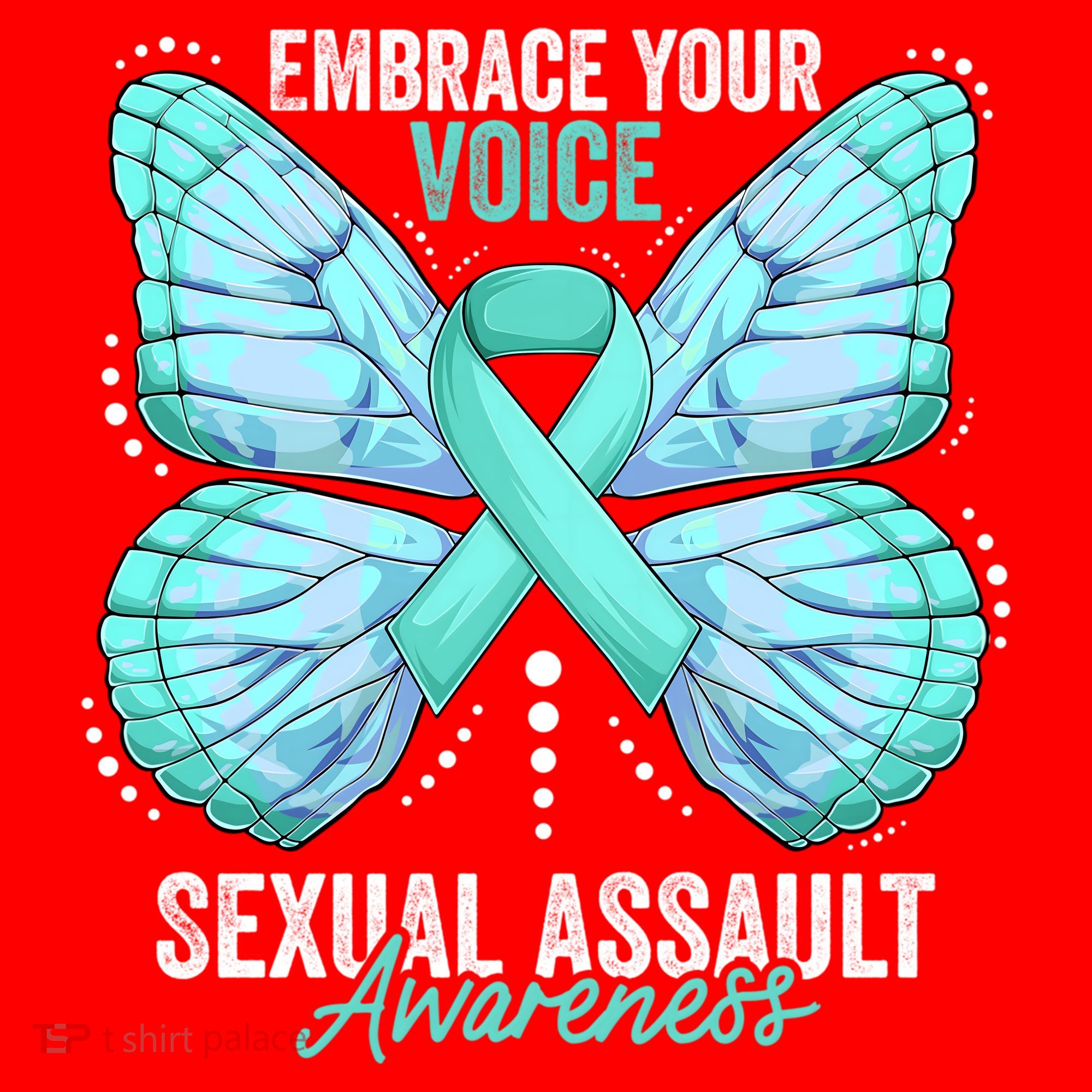 Sexual Assault Awareness Month Butterfly Teal Ribbon Gift Santa Hat