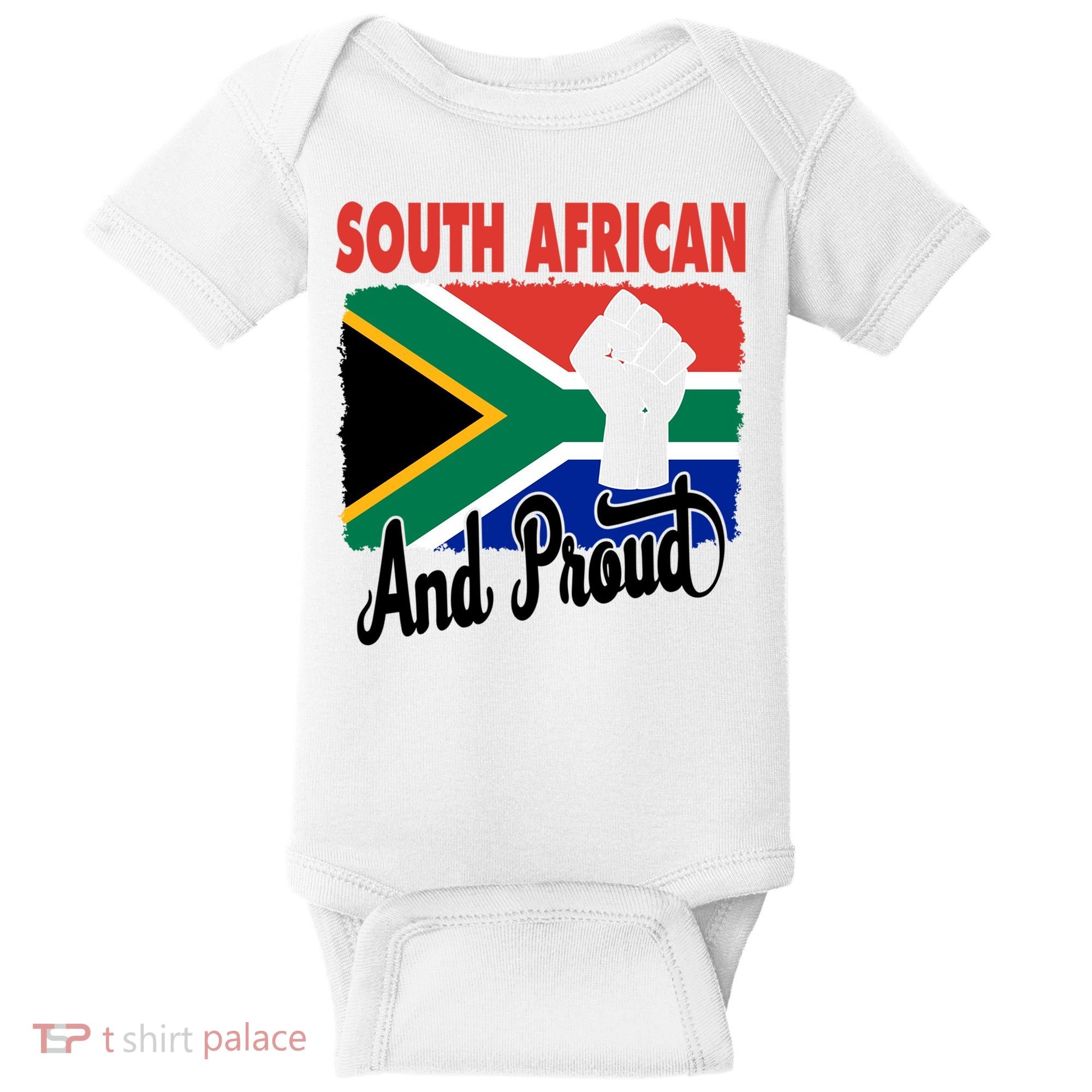 South African And Proud Love South Africa Flag Baby Bodysuit