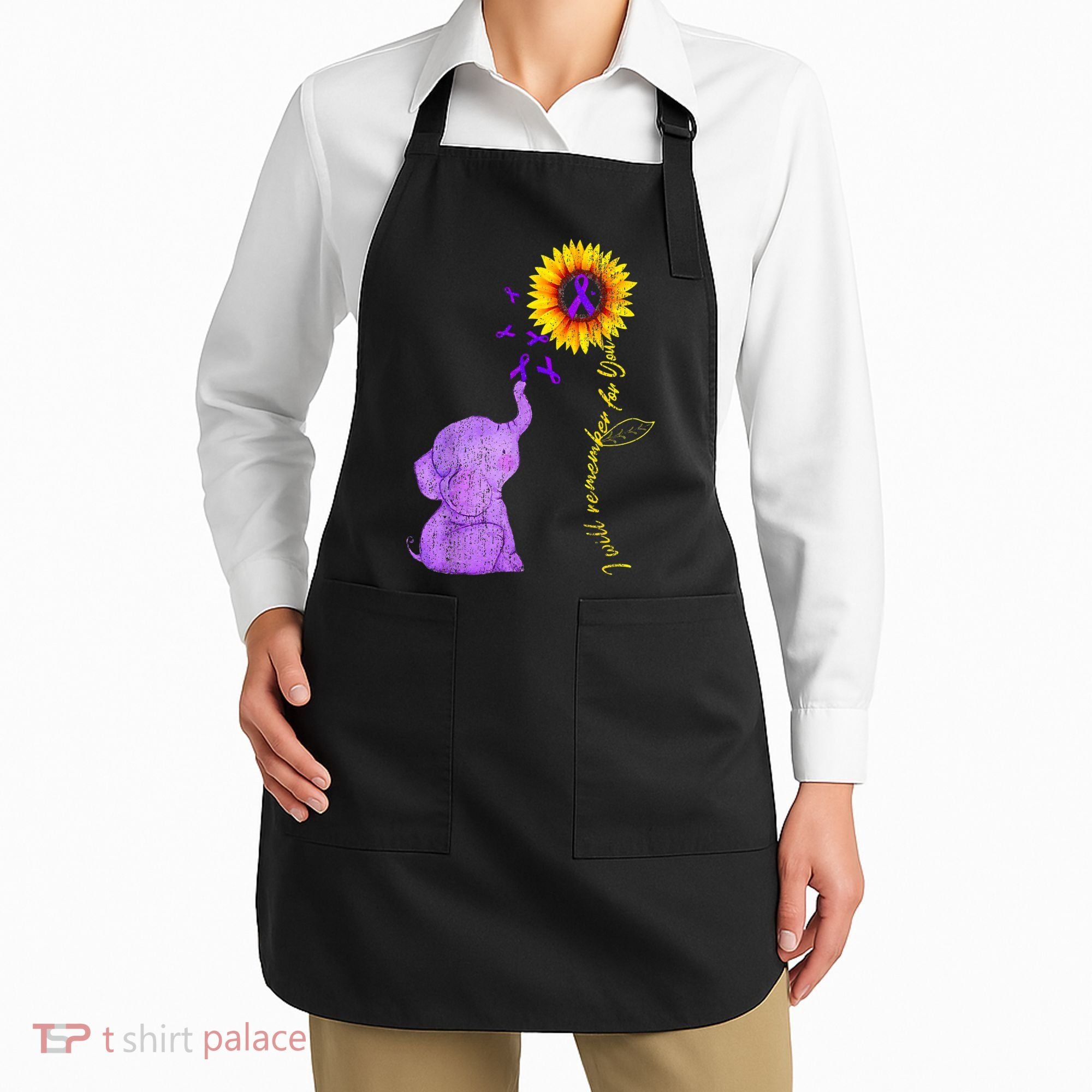 Sunflower Alzheimer Awareness I Will Remember For You TAwa Apron
