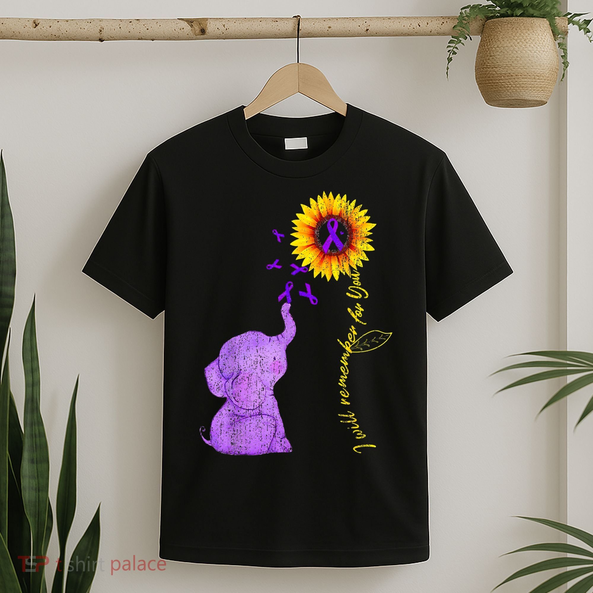 Sunflower Alzheimer Awareness I Will Remember For You TAwa T-Shirt