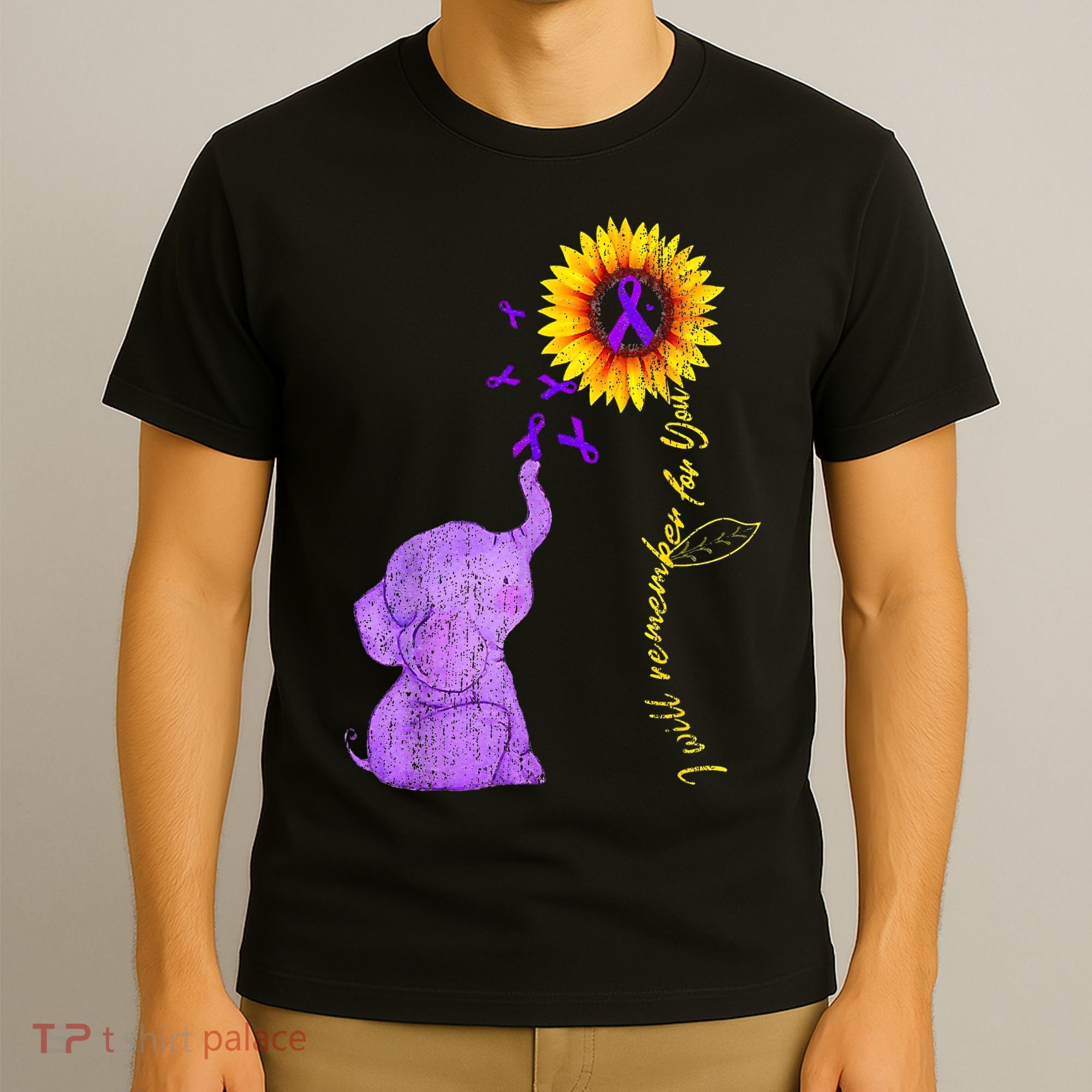 Sunflower Alzheimer Awareness I Will Remember For You TAwa T-Shirt