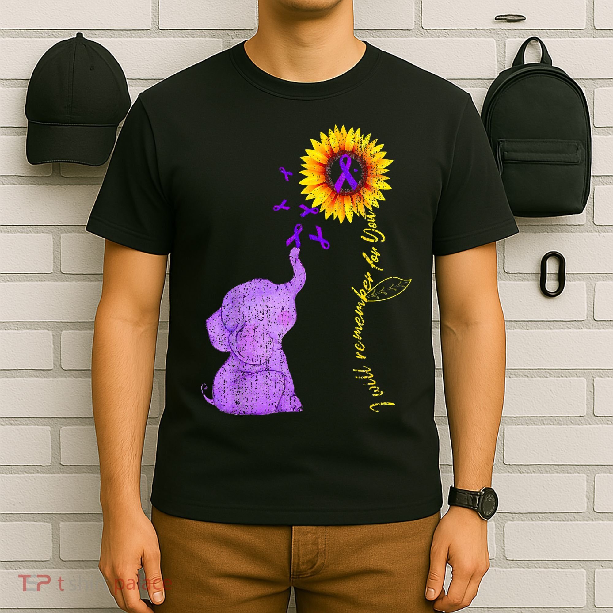 Sunflower Alzheimer Awareness I Will Remember For You TAwa T-Shirt