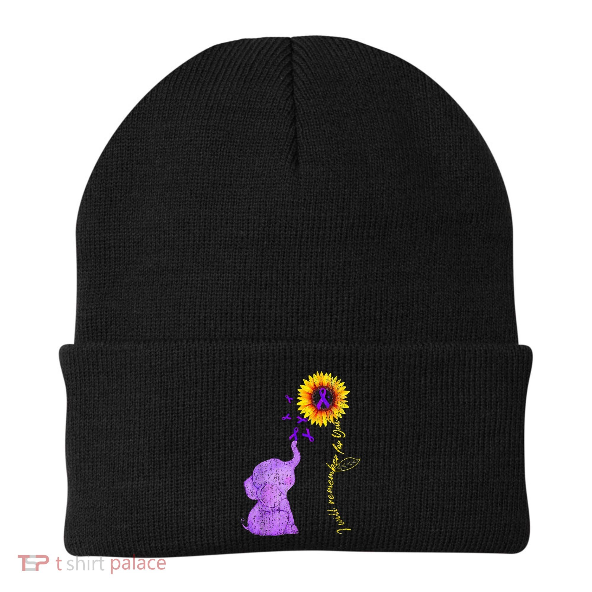 Sunflower Alzheimer Awareness I Will Remember For You TAwa Beanie