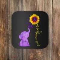 Sunflower Alzheimer Awareness I Will Remember For You TAwa Coaster thumb 0