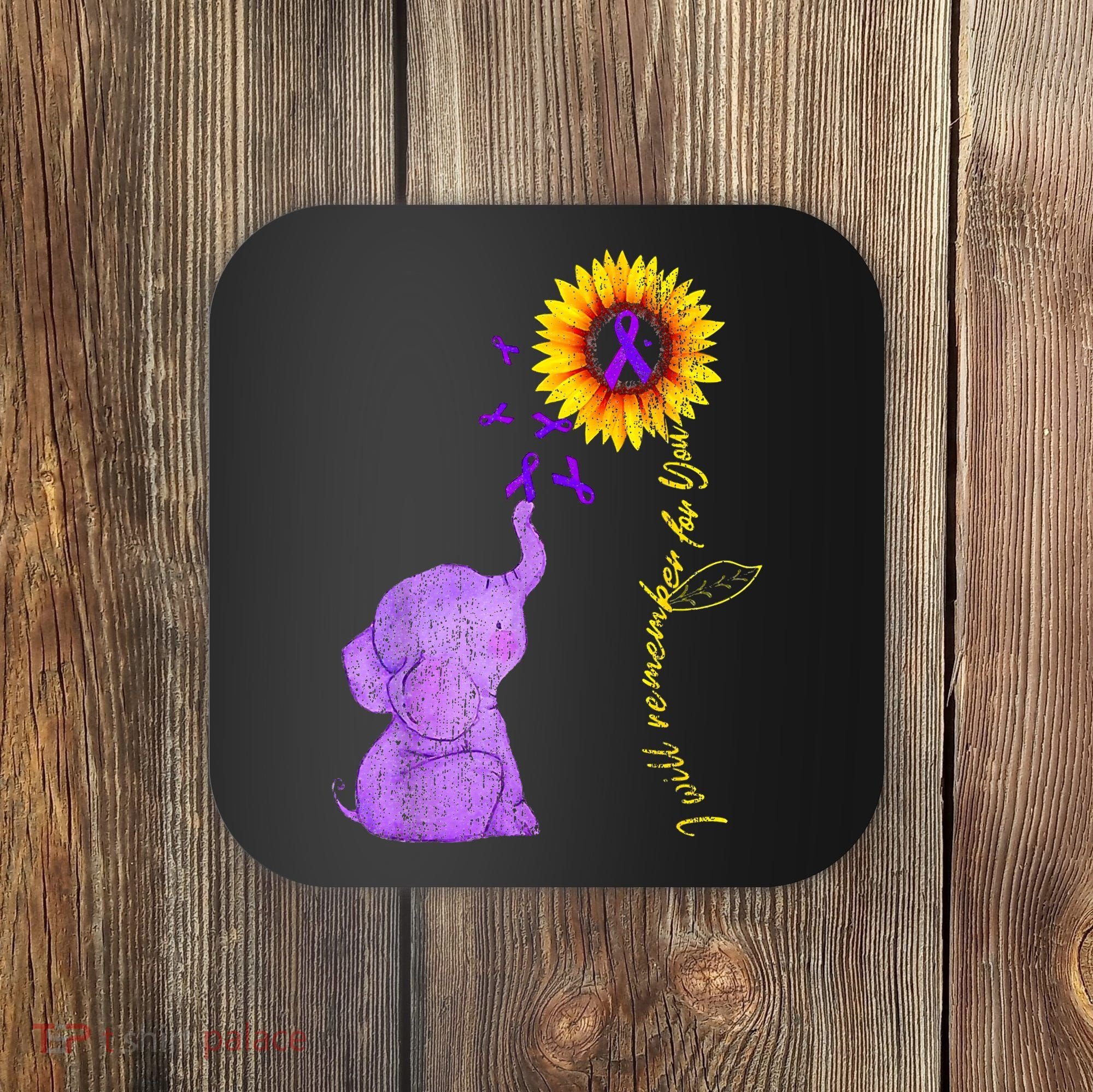 Sunflower Alzheimer Awareness I Will Remember For You TAwa Coaster