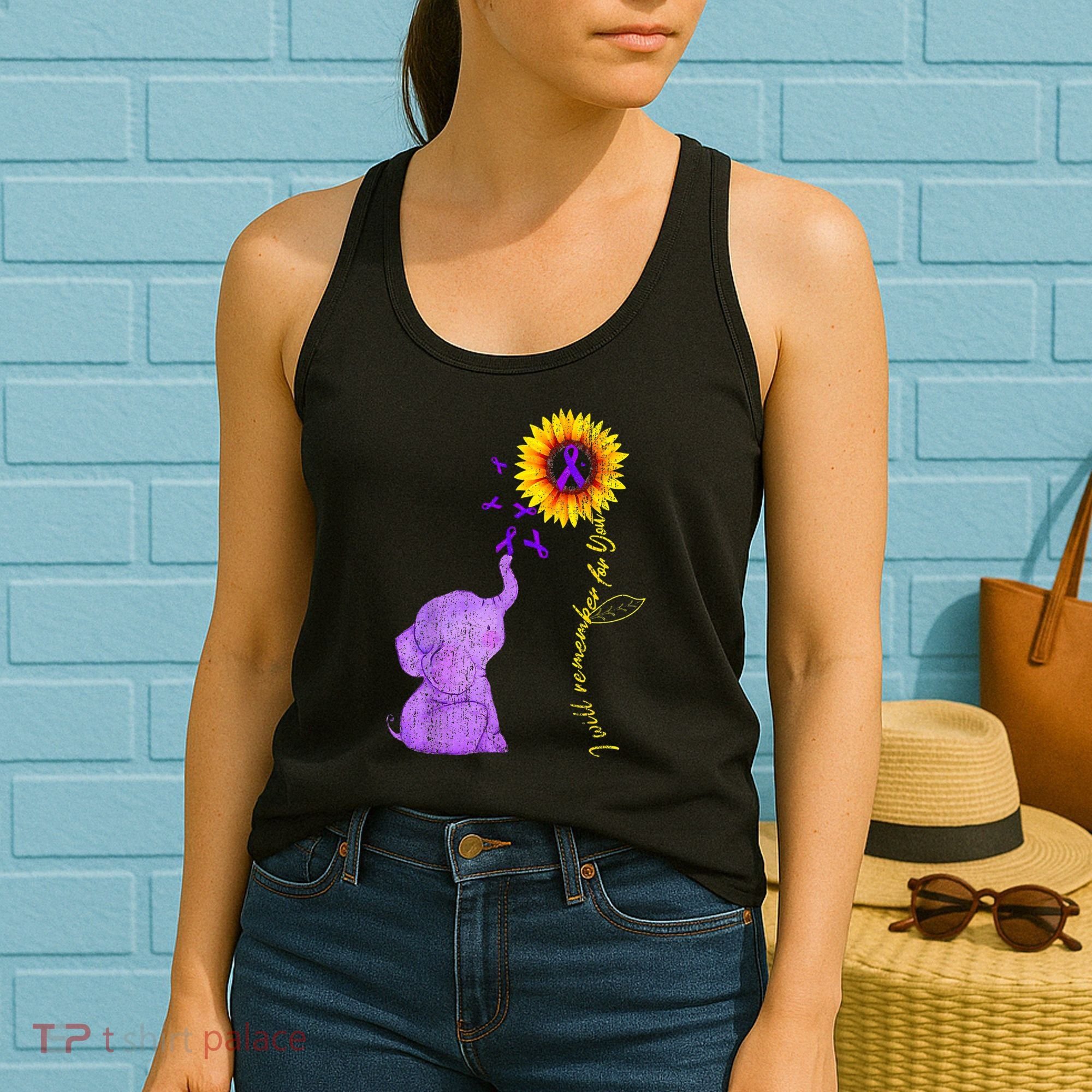 Sunflower Alzheimer Awareness I Will Remember For You TAwa Women's Tank Top