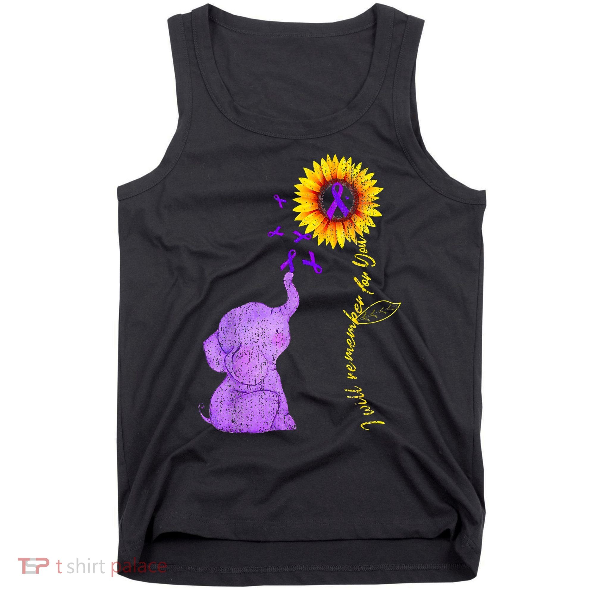 Sunflower Alzheimer Awareness I Will Remember For You TAwa Tank Top