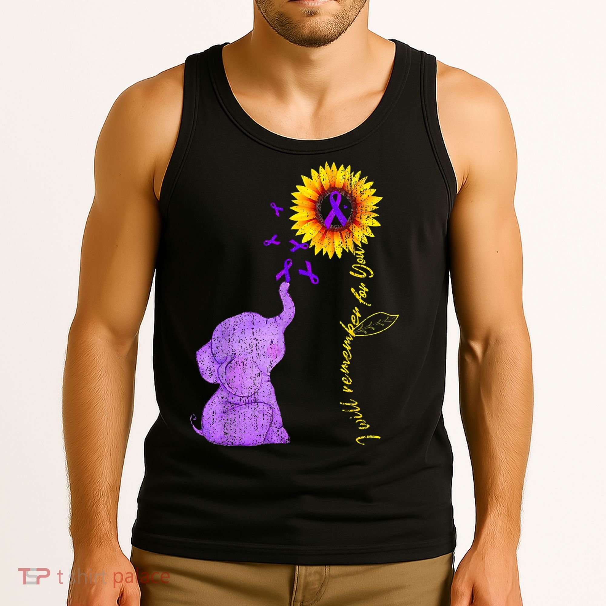 Sunflower Alzheimer Awareness I Will Remember For You TAwa Tank Top