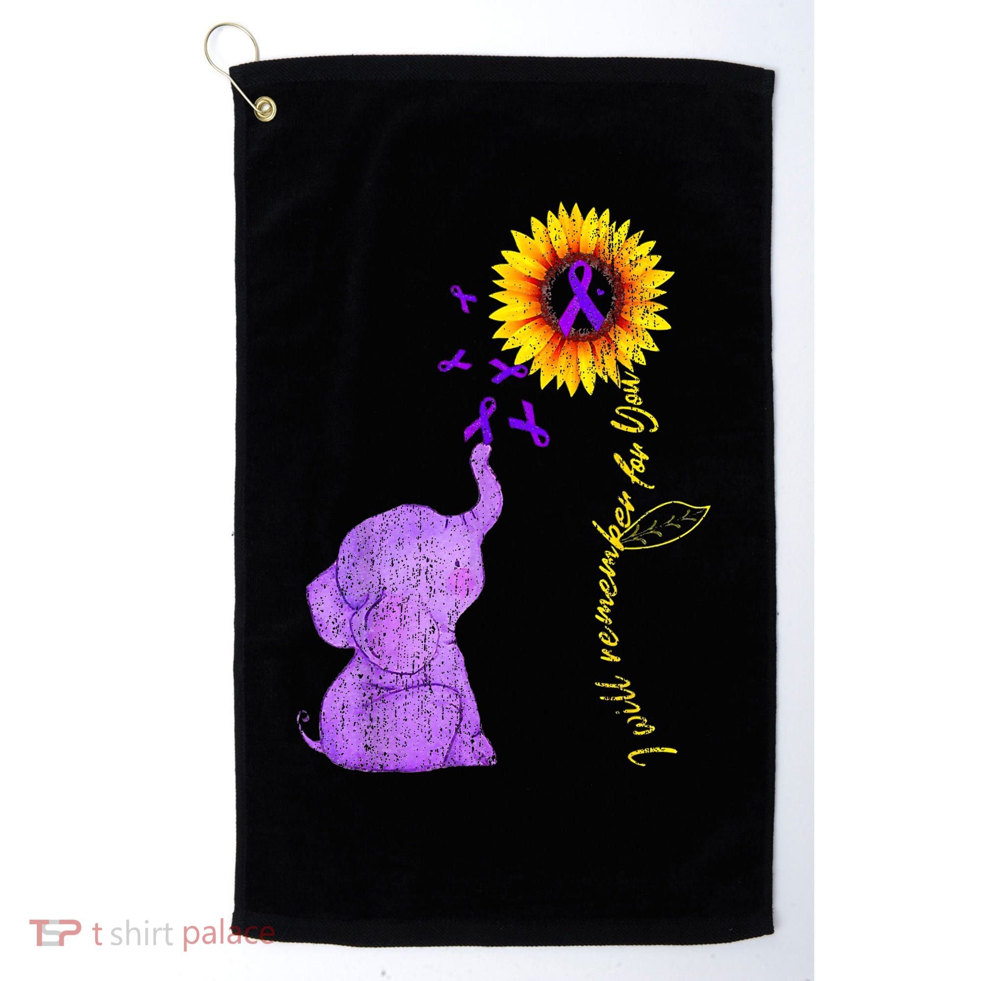 Sunflower Alzheimer Awareness I Will Remember For You TAwa Golf Towel