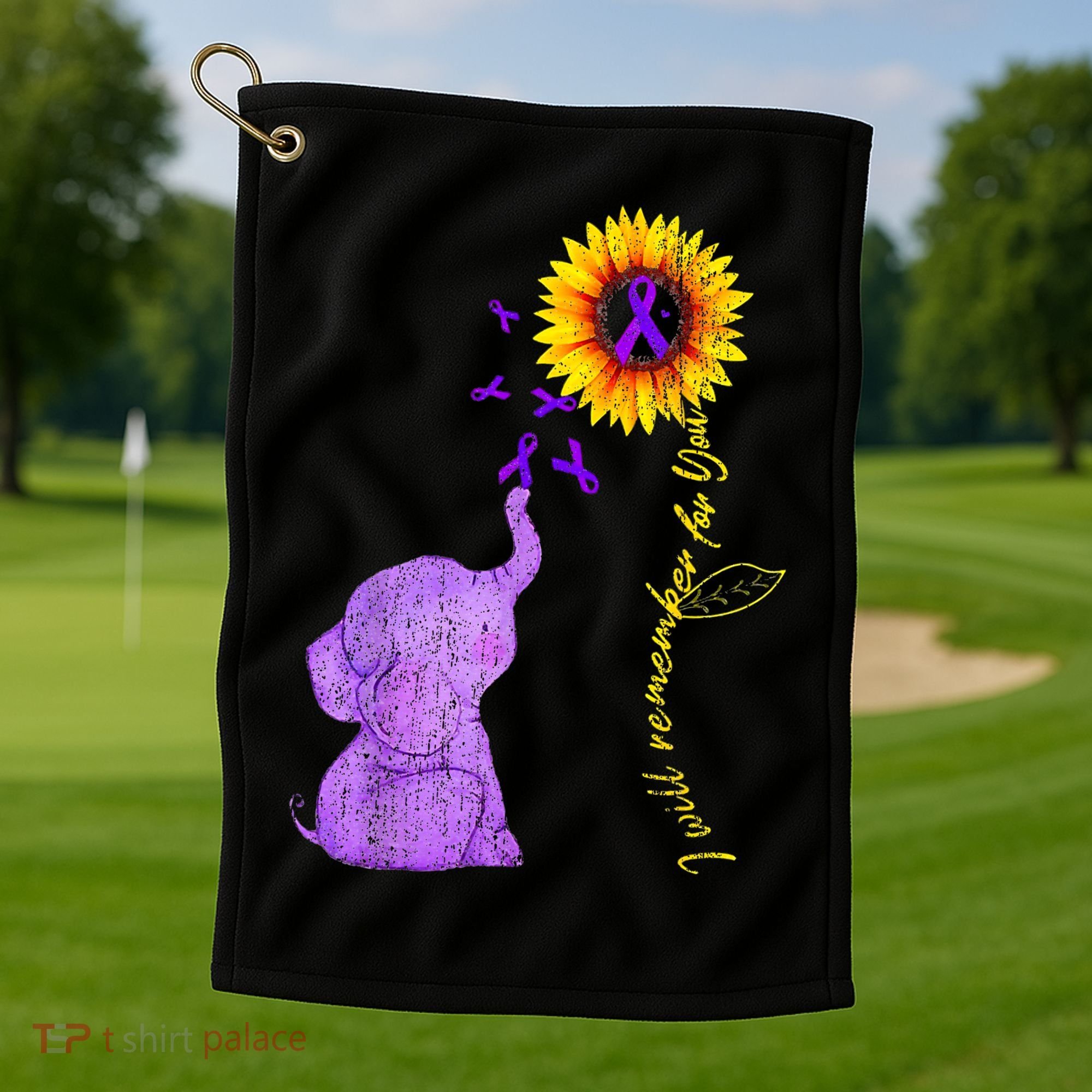Sunflower Alzheimer Awareness I Will Remember For You TAwa Golf Towel