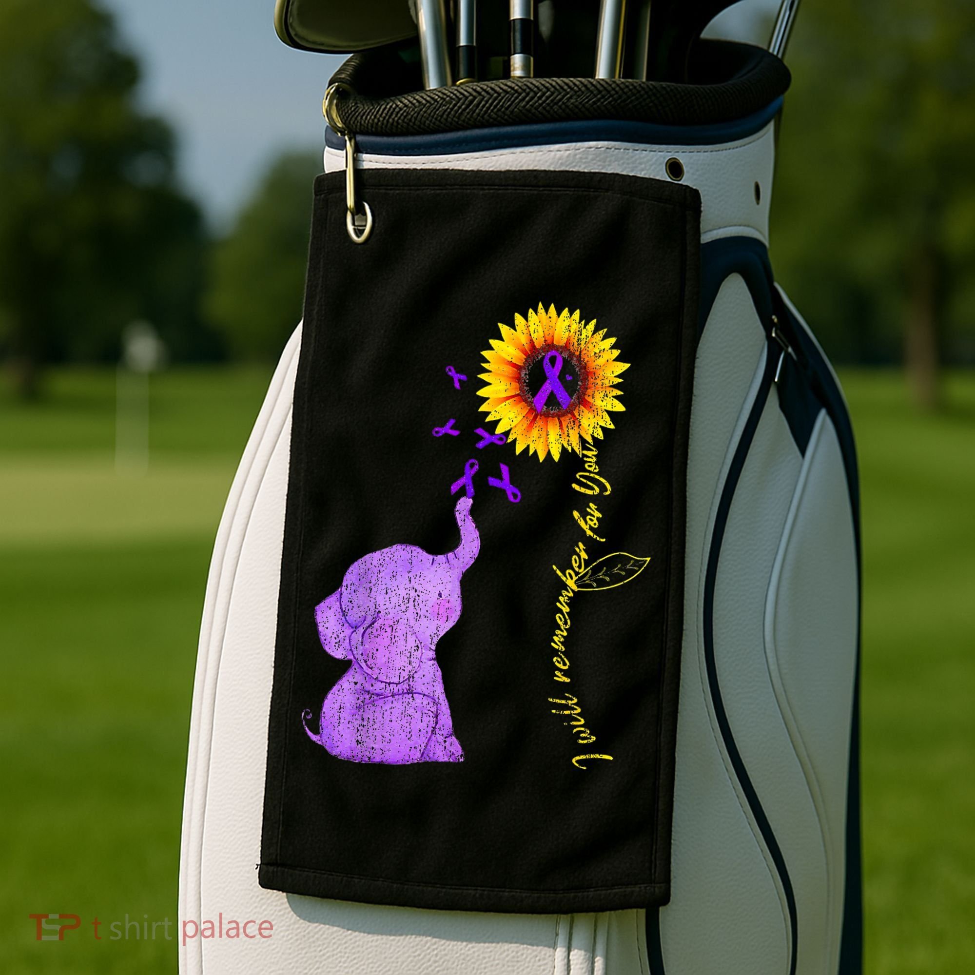 Sunflower Alzheimer Awareness I Will Remember For You TAwa Golf Towel