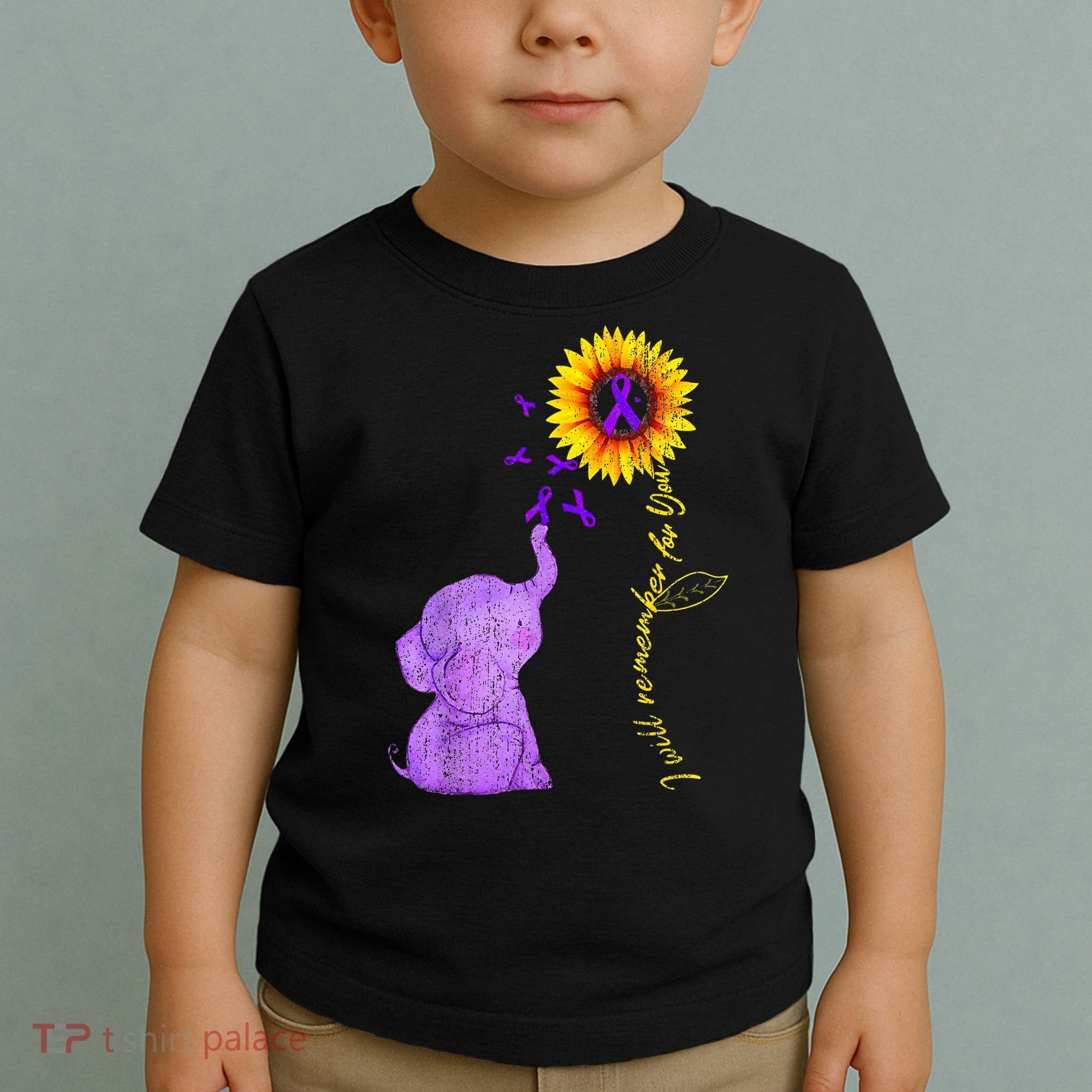Sunflower Alzheimer Awareness I Will Remember For You TAwa Toddler T-Shirt