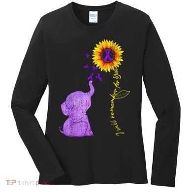 Sunflower Alzheimer Awareness I Will Remember For You TAwa Women's Long Sleeve Shirt