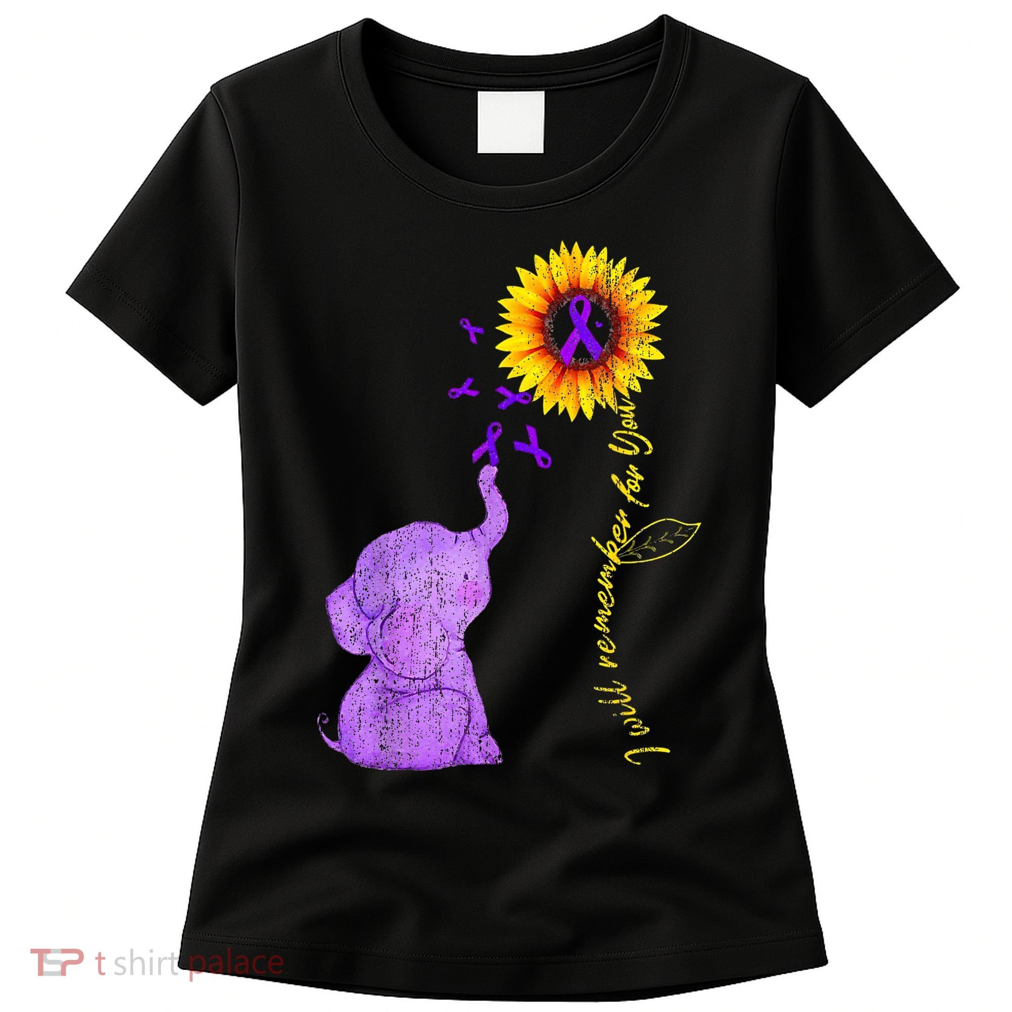 Sunflower Alzheimer Awareness I Will Remember For You TAwa Women's T-Shirt