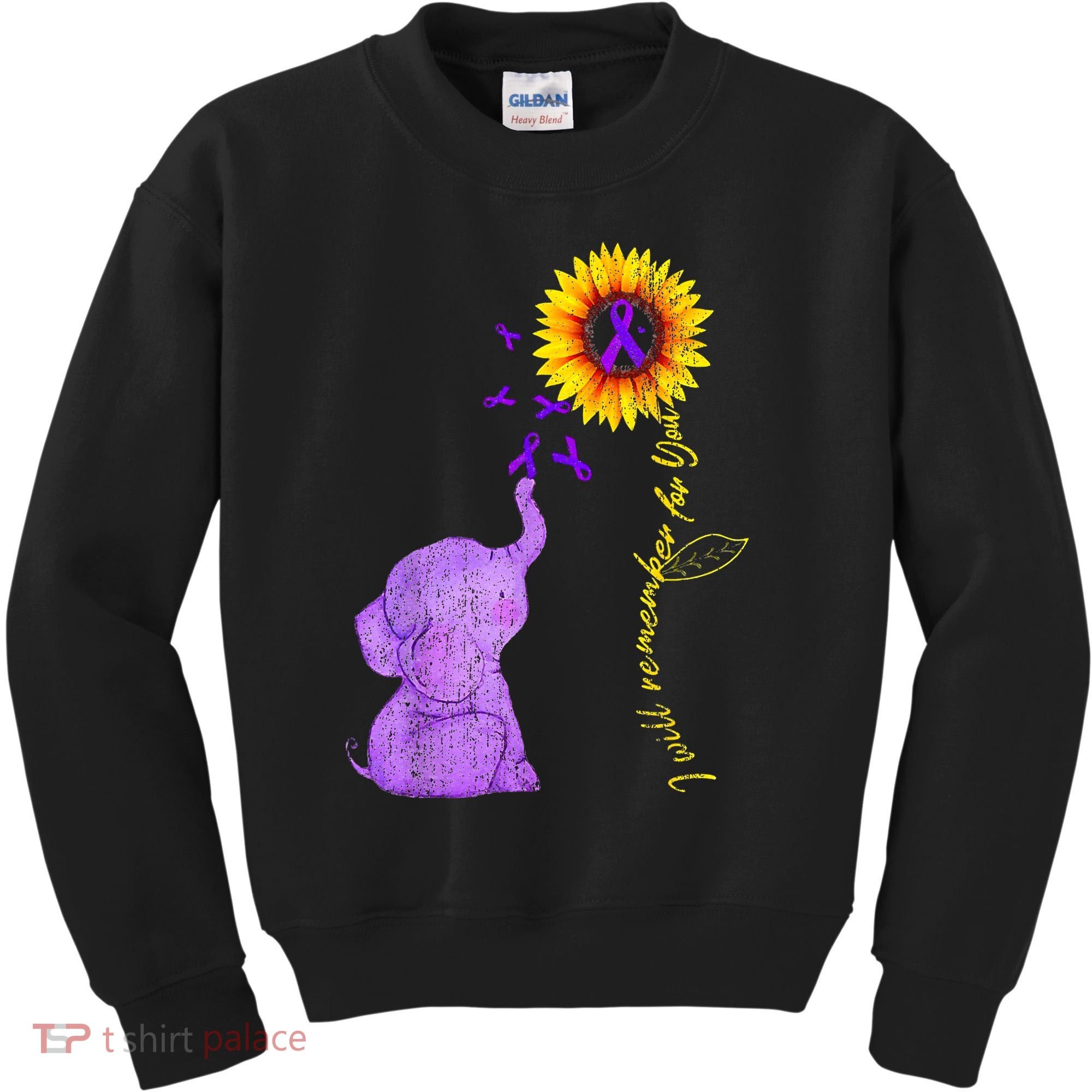 Sunflower Alzheimer Awareness I Will Remember For You TAwa Kids Sweatshirt