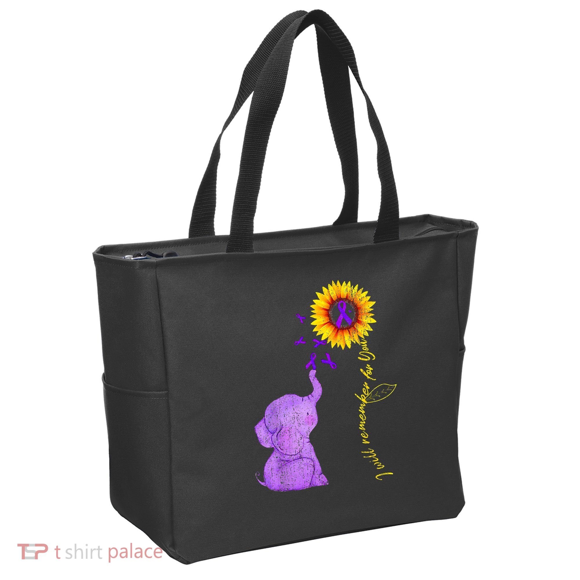 Sunflower Alzheimer Awareness I Will Remember For You TAwa Tote Bag