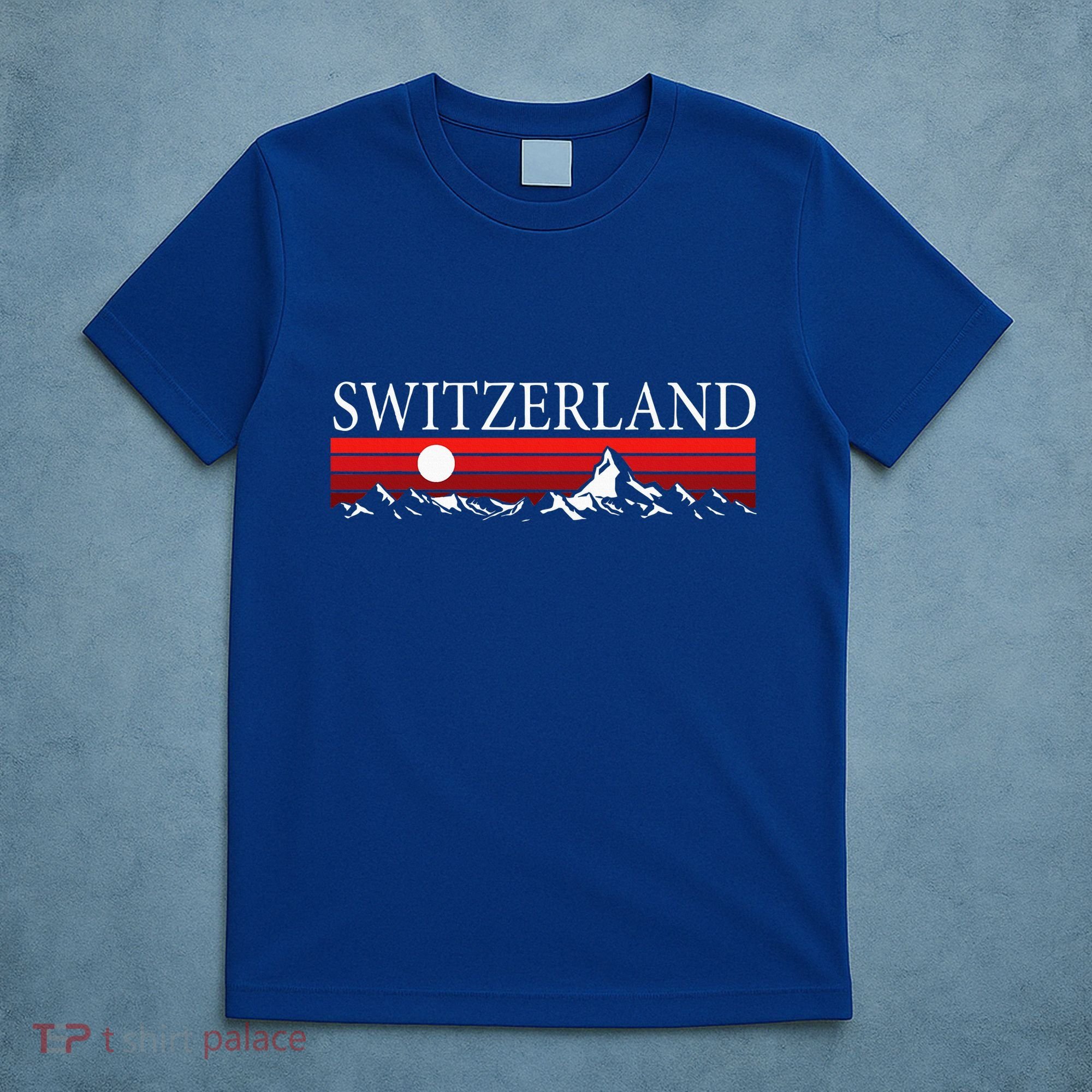 Swiss Alps And Red Sunset Switzerland Mountains T-Shirt