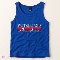 Swiss Alps And Red Sunset Switzerland Mountains Tank Top thumb 2