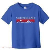 Swiss Alps And Red Sunset Switzerland Mountains Toddler T-Shirt thumb 0