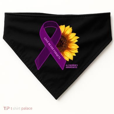 Sunflower Alzheimers Awareness USA-Made Doggie Bandana