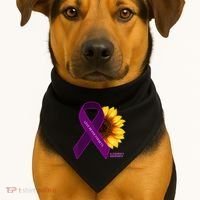 Sunflower Alzheimers Awareness USA-Made Doggie Bandana thumb 1