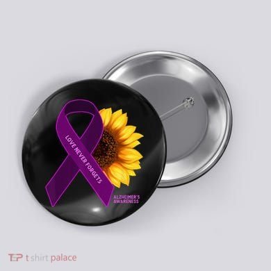 Sunflower Alzheimers Awareness Button