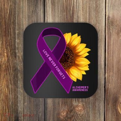 Sunflower Alzheimers Awareness Coaster