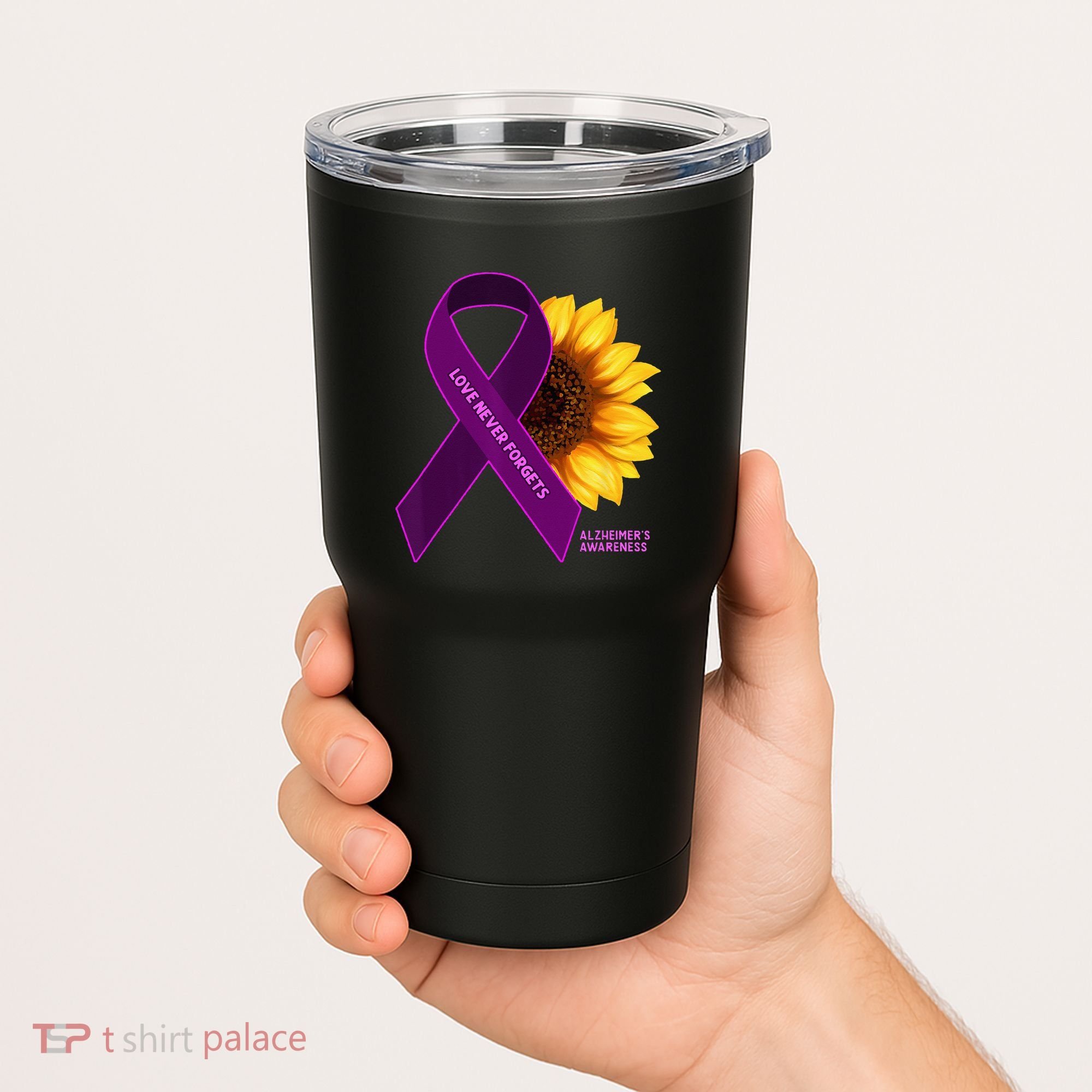 Sunflower Alzheimers Awareness Tumbler