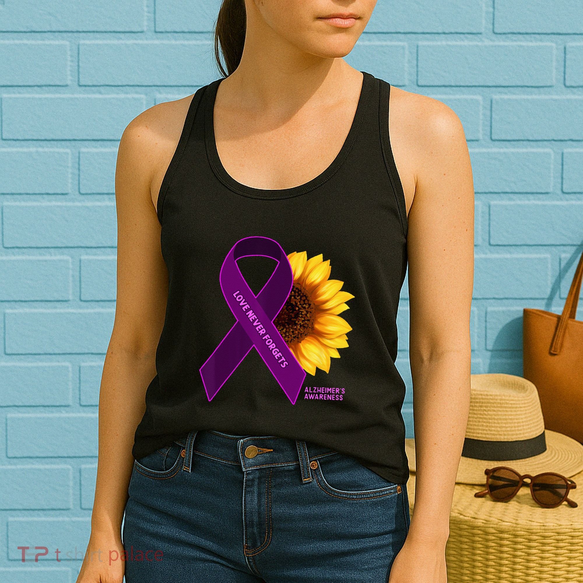 Sunflower Alzheimers Awareness Women's Tank Top