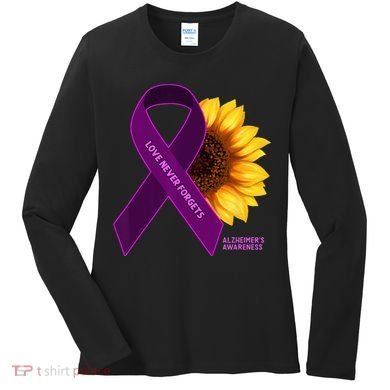Sunflower Alzheimers Awareness Women's Long Sleeve Shirt