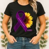 Sunflower Alzheimers Awareness Women's T-Shirt thumb 2
