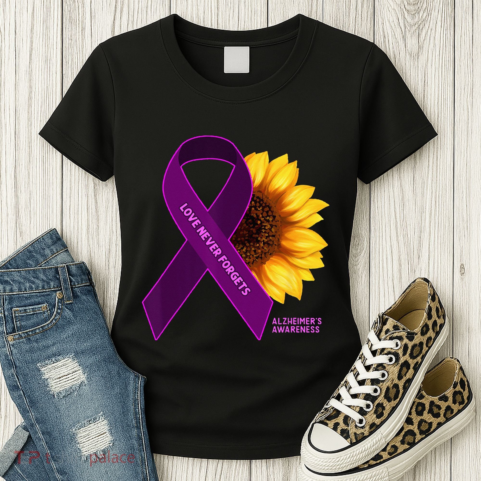 Sunflower Alzheimers Awareness Women's T-Shirt