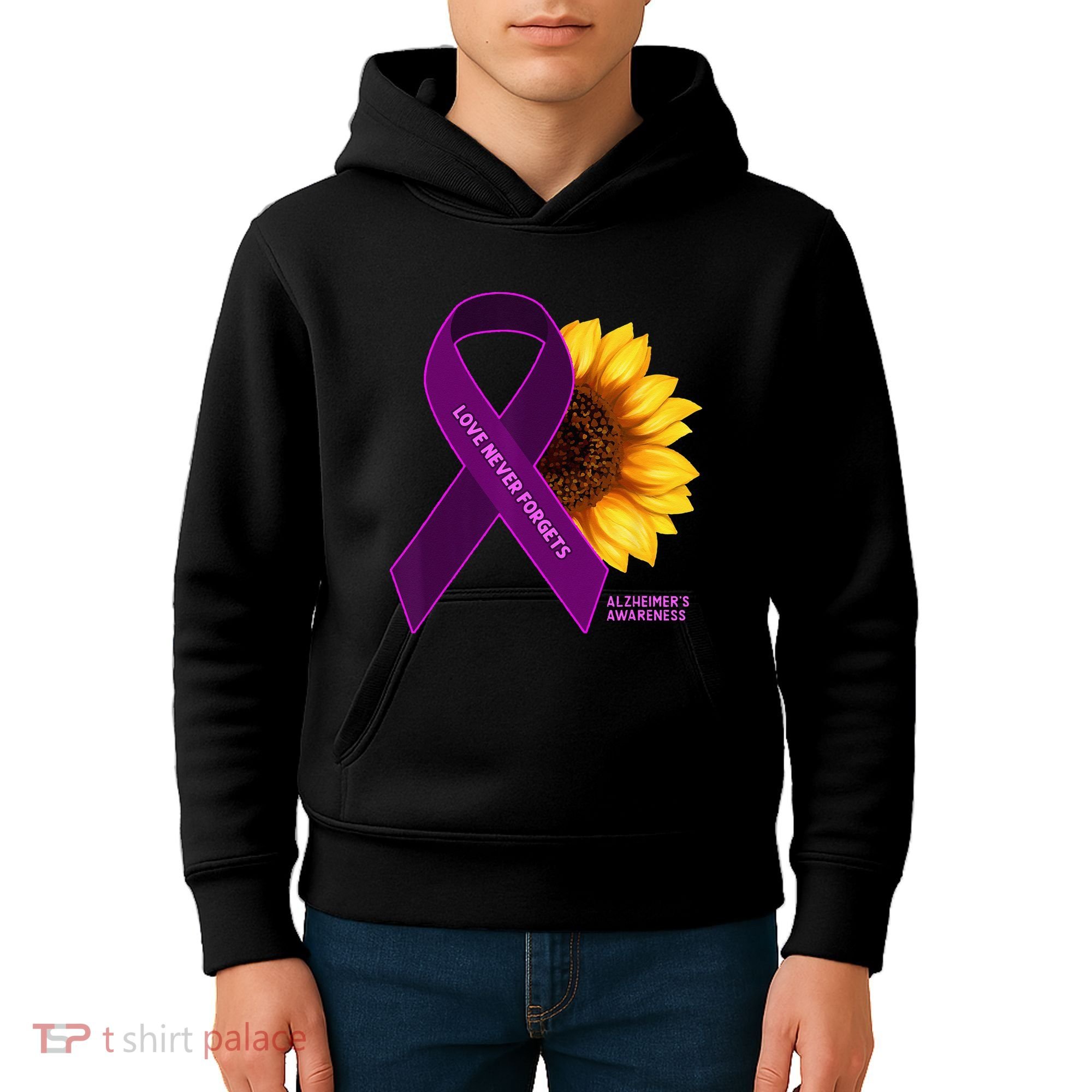 Sunflower Alzheimers Awareness Kids Hoodie