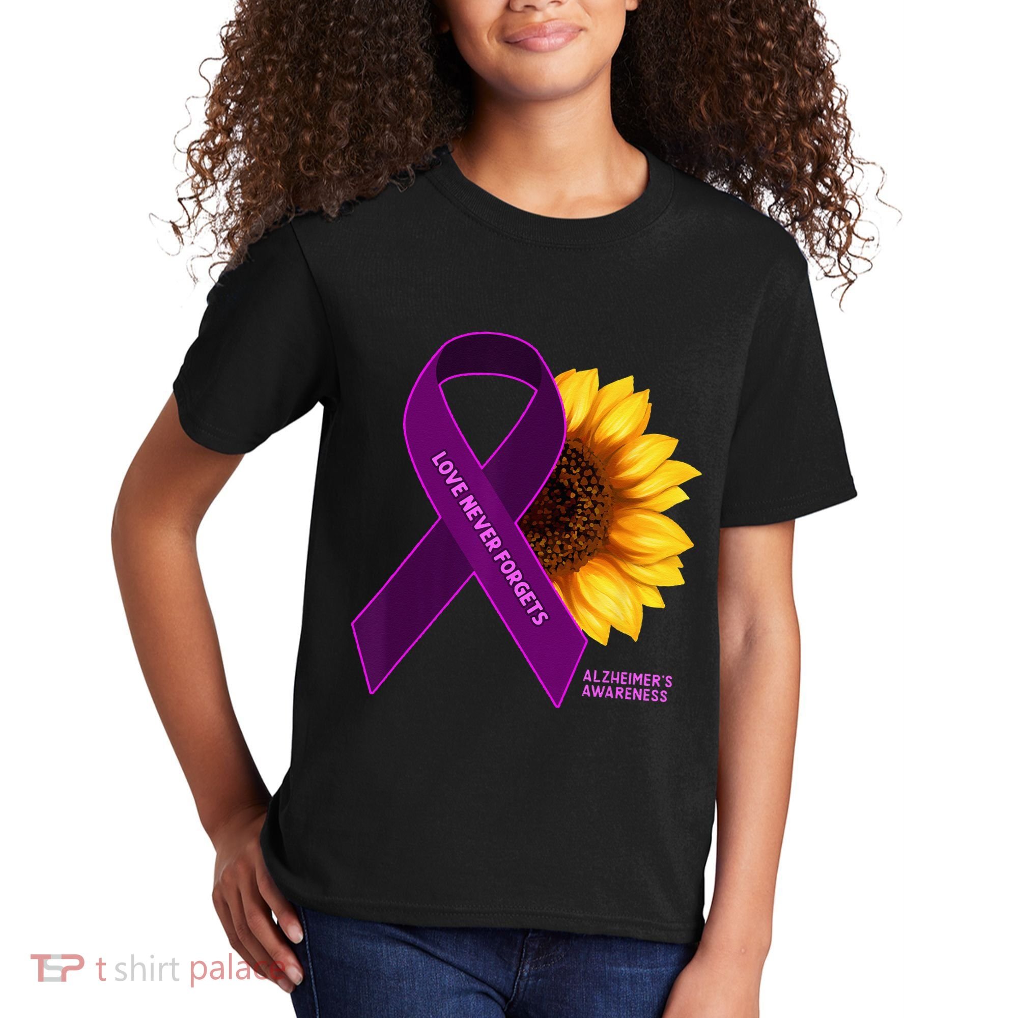 Sunflower Alzheimers Awareness Kids T-Shirt
