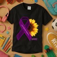 Sunflower Alzheimers Awareness Kids T-Shirt thumb 3
