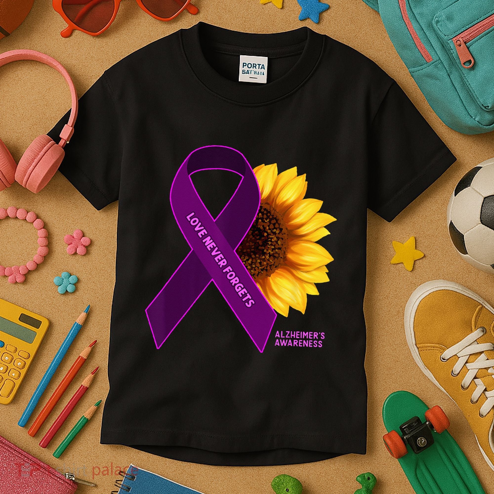 Sunflower Alzheimers Awareness Kids T-Shirt