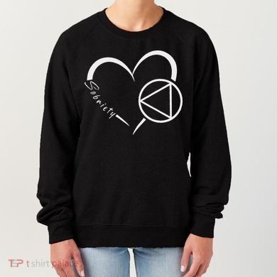 Sober Alcoholic Abstinence Aa Support Sobriety Heart Love Women's Sweatshirt