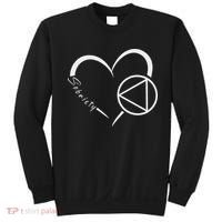 Sober Alcoholic Abstinence Aa Support Sobriety Heart Love Sweatshirt thumb 0