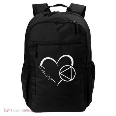 Sober Alcoholic Abstinence Aa Support Sobriety Heart Love Backpack