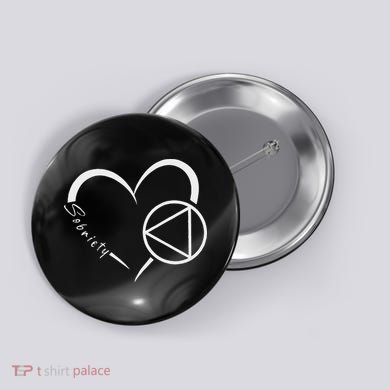 Sober Alcoholic Abstinence Aa Support Sobriety Heart Love Button