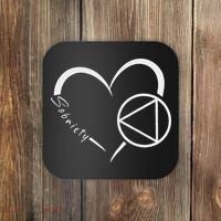 Sober Alcoholic Abstinence Aa Support Sobriety Heart Love Coaster thumb 0