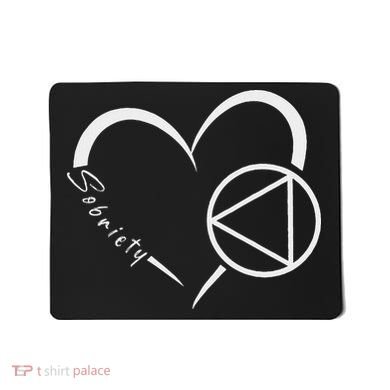 Sober Alcoholic Abstinence Aa Support Sobriety Heart Love Mousepad