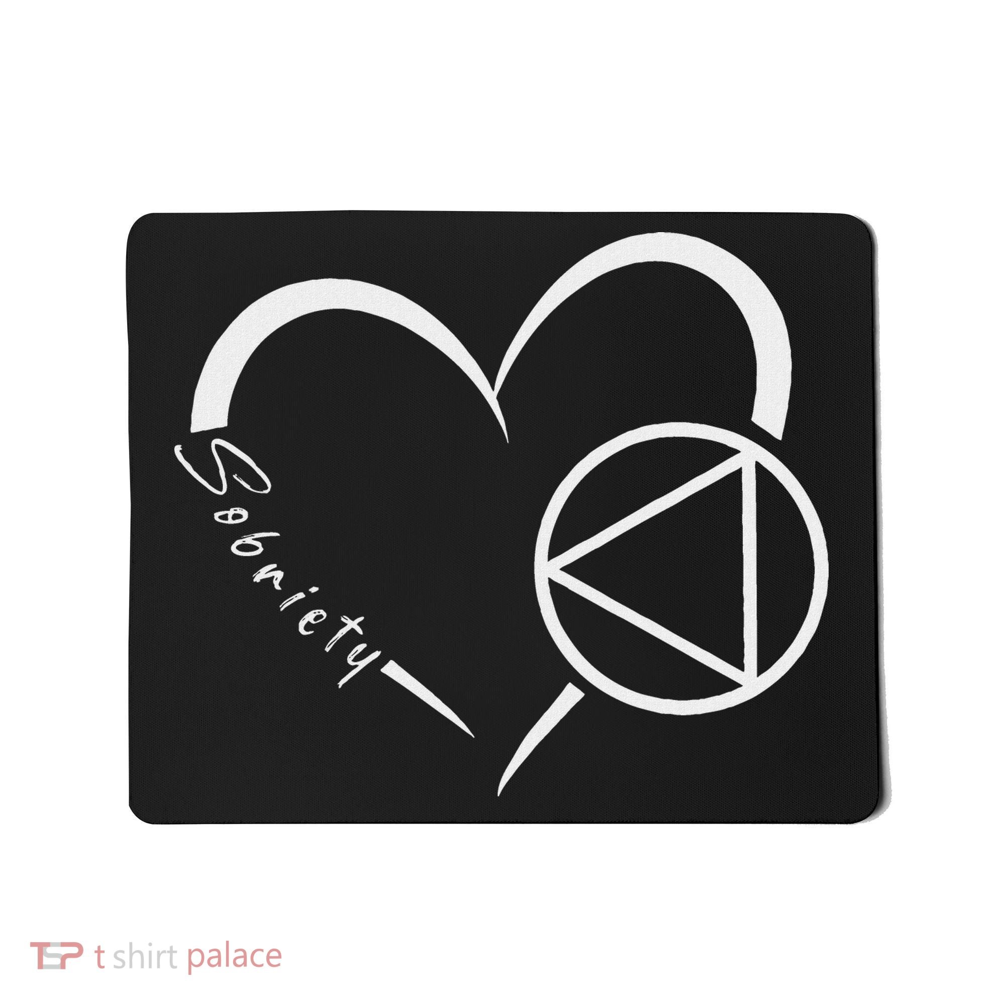 Sober Alcoholic Abstinence Aa Support Sobriety Heart Love Mousepad