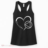 Sober Alcoholic Abstinence Aa Support Sobriety Heart Love Women's Tank Top thumb 0