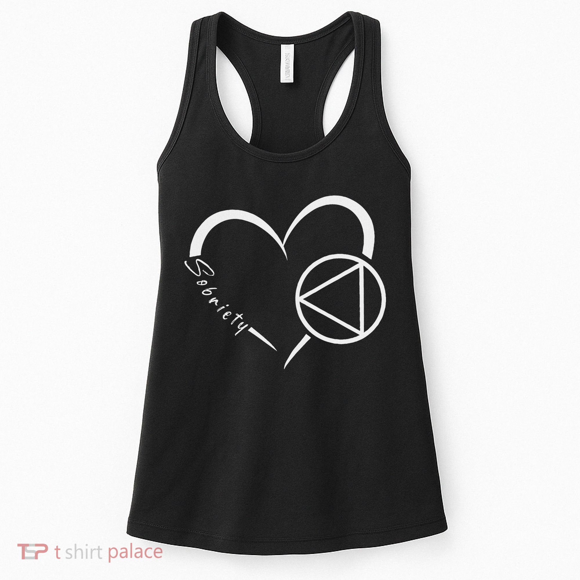 Sober Alcoholic Abstinence Aa Support Sobriety Heart Love Women's Tank Top
