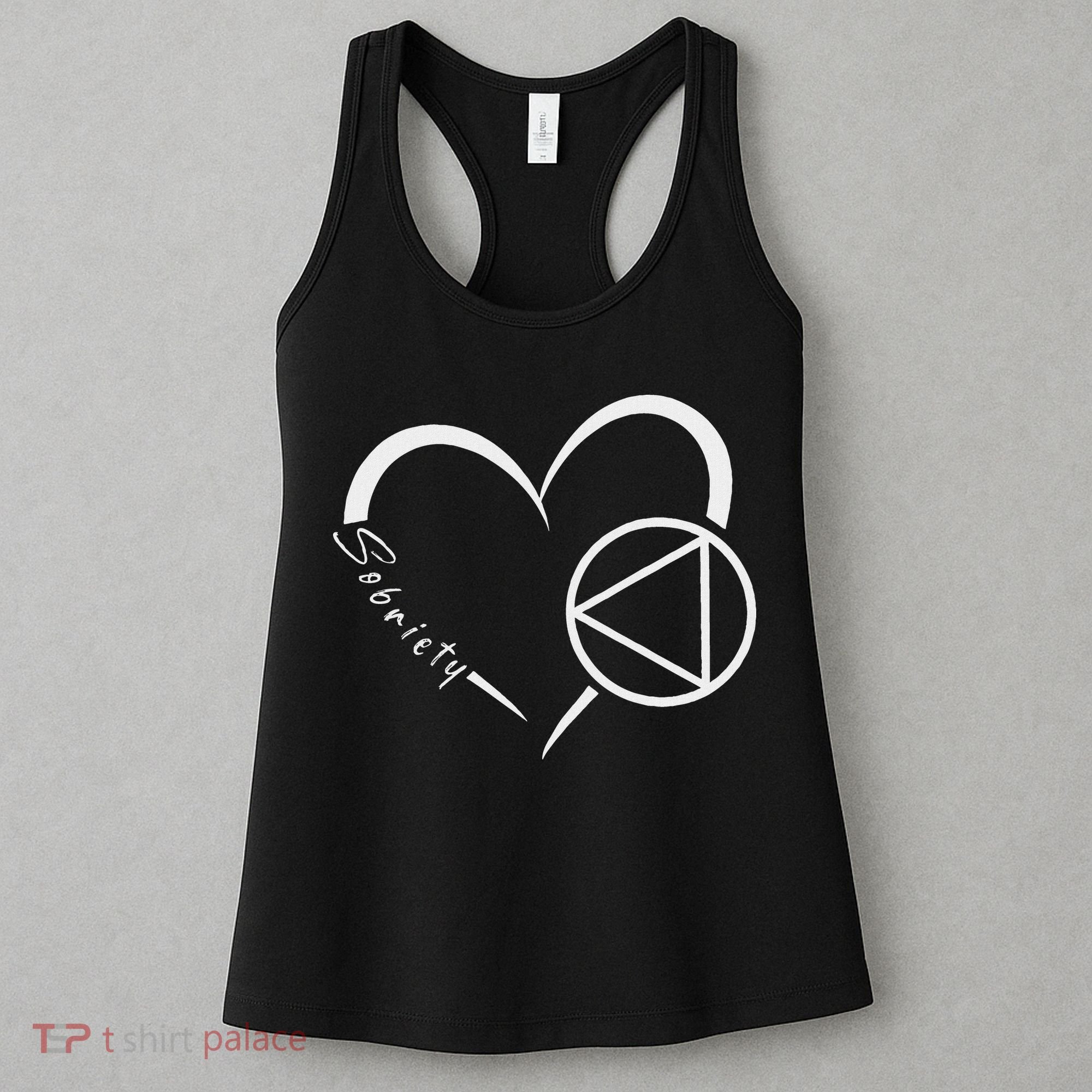 Sober Alcoholic Abstinence Aa Support Sobriety Heart Love Women's Tank Top