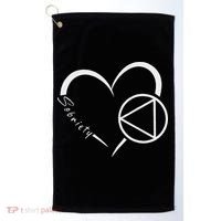 Sober Alcoholic Abstinence Aa Support Sobriety Heart Love Golf Towel thumb 0