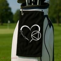 Sober Alcoholic Abstinence Aa Support Sobriety Heart Love Golf Towel thumb 2